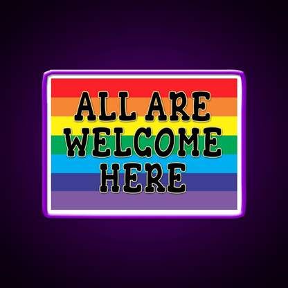 All Welcome Here Yard Sign Or Poster Welcome Led Neon Sign Open Sign Rgb Color - Shineneon