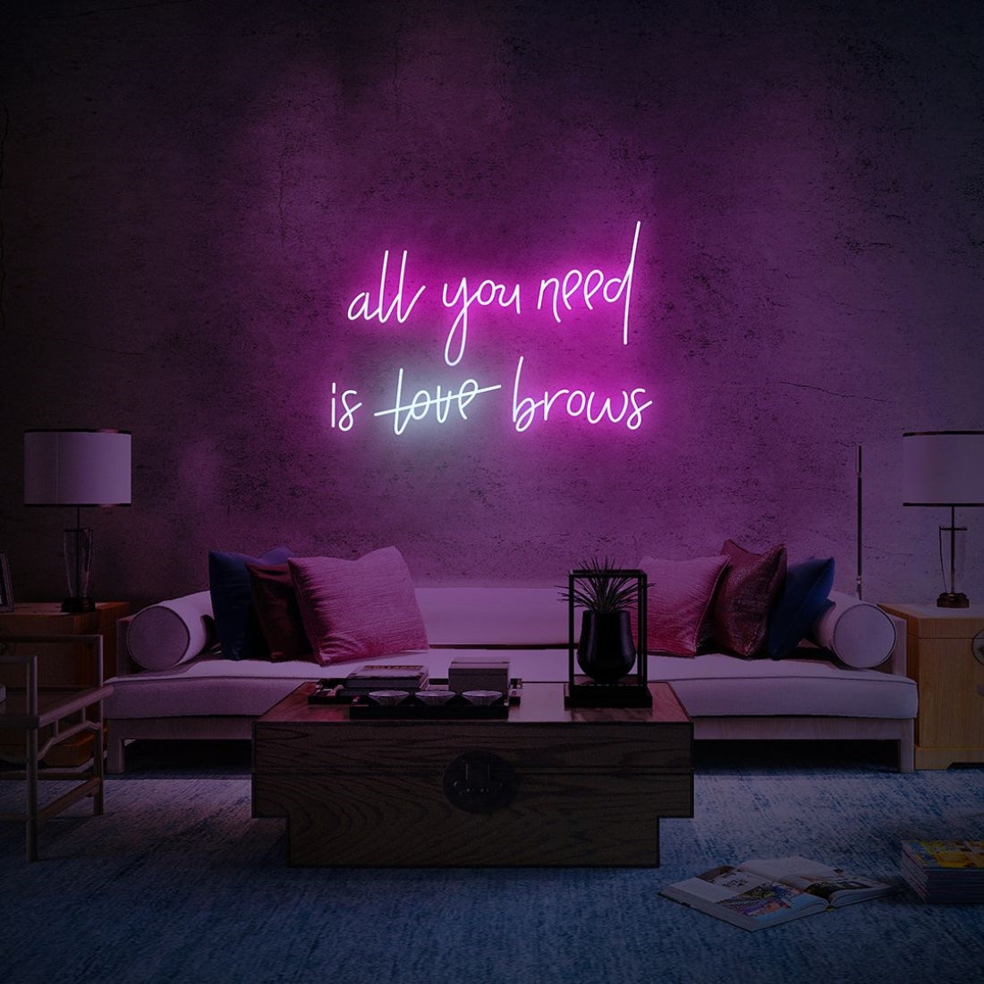 All You Need Is Brows Led Sign Business Neon Sign