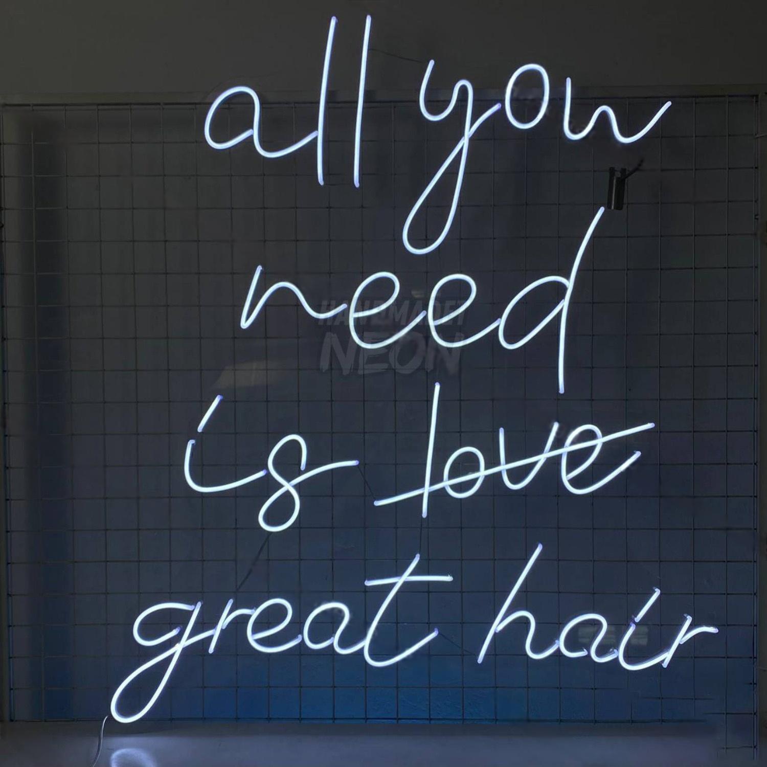 All You Need Is Great Hair Led Neon Sign Hair Salon Neon Decor | Shineneon