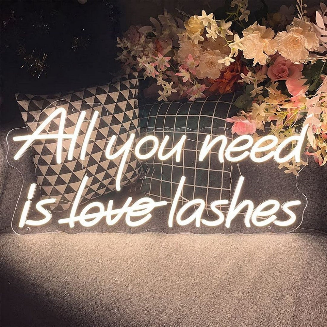 All You Need Is Lashes Led Business Sign