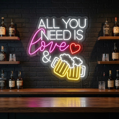 All You Need Is Love And Beer LED Neon Sign - 02 High-Converting Product Image
