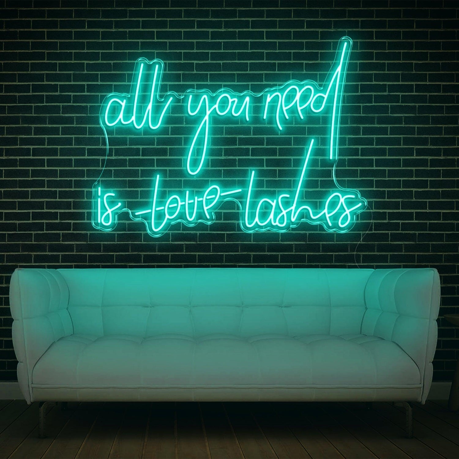 All You Need Is Love Lashes Green Led Neon Sign Beauty Salon Decor | Shineneon