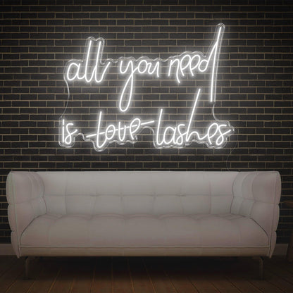 All You Need Is Love Lashes Green Led Neon Sign Beauty Salon Decor | Shineneon