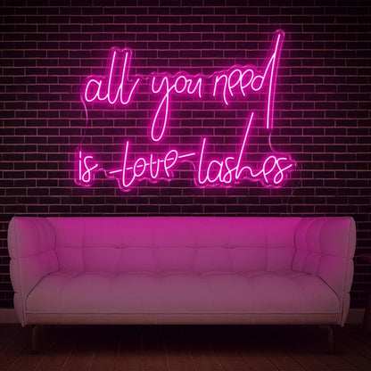 All You Need Is Love Lashes Green Led Neon Sign Beauty Salon Decor | Shineneon