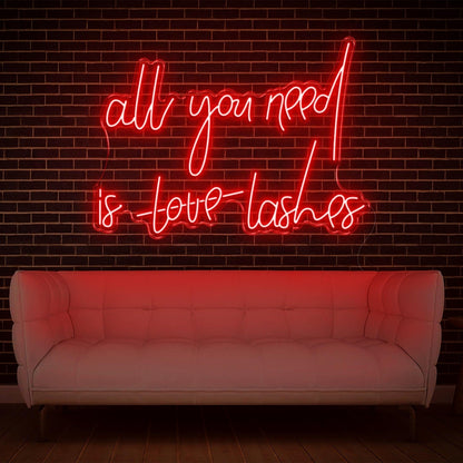 All You Need Is Love Lashes Green Led Neon Sign Beauty Salon Decor | Shineneon
