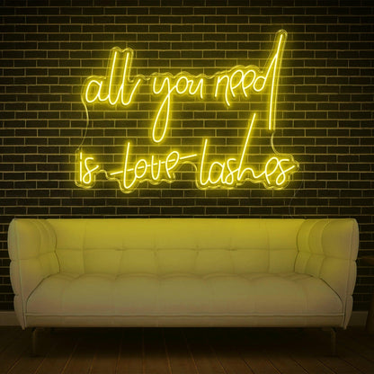 All You Need Is Love Lashes Green Led Neon Sign Beauty Salon Decor | Shineneon