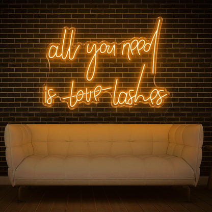 All You Need Is Love Lashes Green Led Neon Sign Beauty Salon Decor | Shineneon