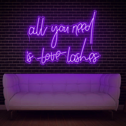 All You Need Is Love Lashes Green Led Neon Sign Beauty Salon Decor | Shineneon