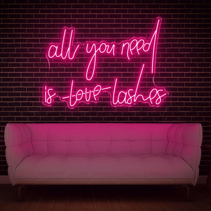 All You Need Is Love Lashes Green Led Neon Sign Beauty Salon Decor | Shineneon