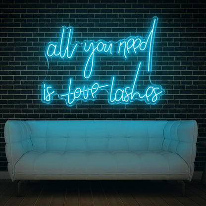 All You Need Is Love Lashes Green Led Neon Sign Beauty Salon Decor | Shineneon