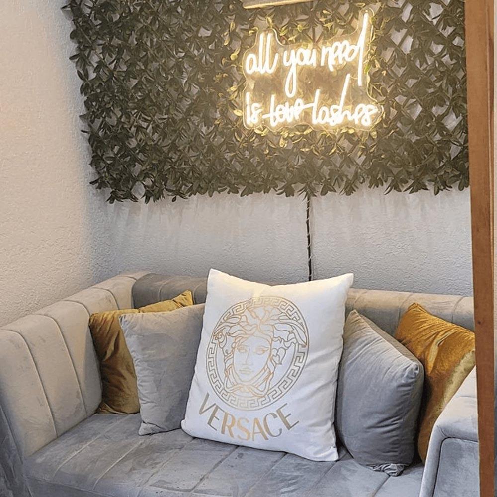 All You Need Is Love Lashes Purple Handwritten Led Neon Sign For Lash Studio | Shineneon