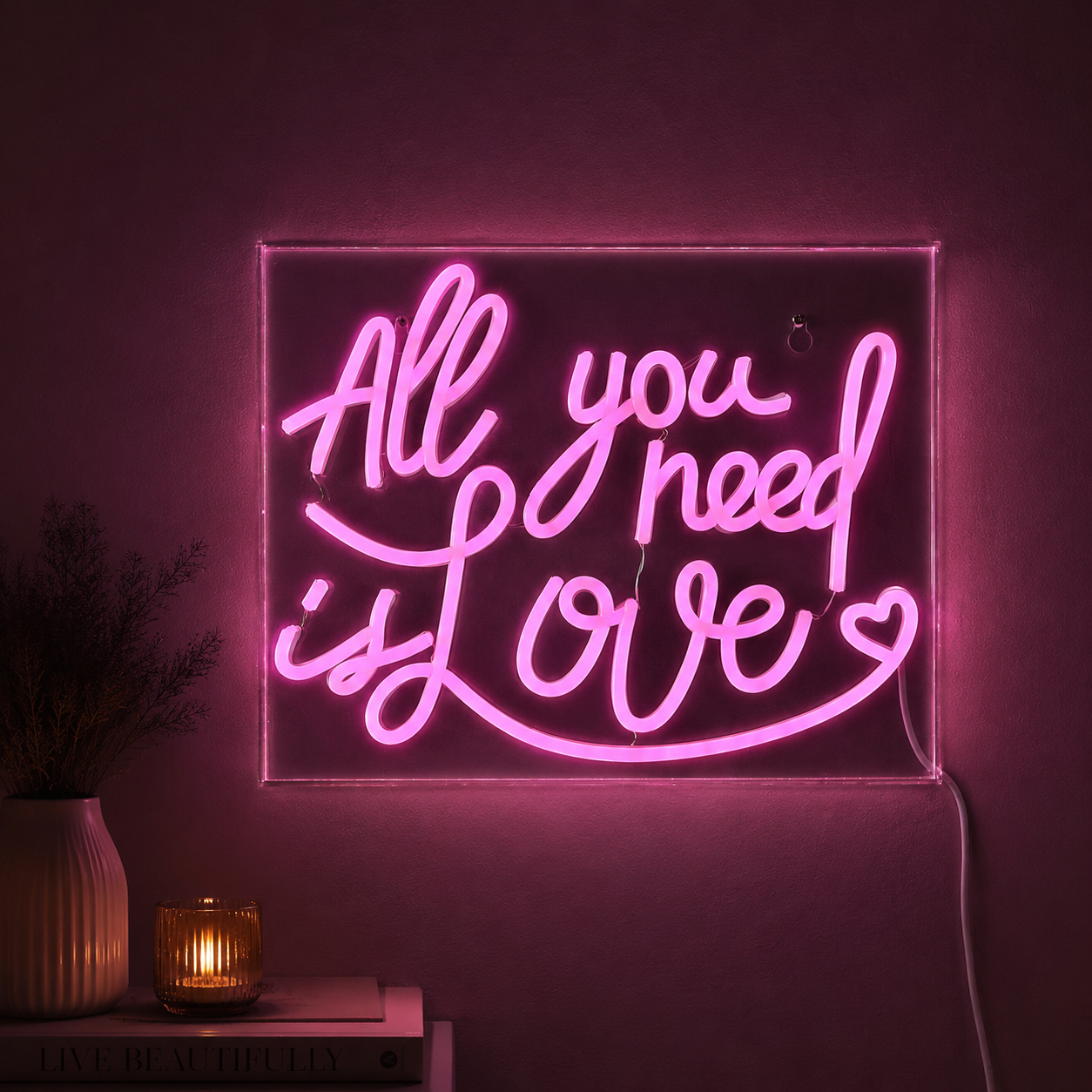 All You Need Is Love LED Neon Sign Bedroom Decor - 02 High-Converting Product Image