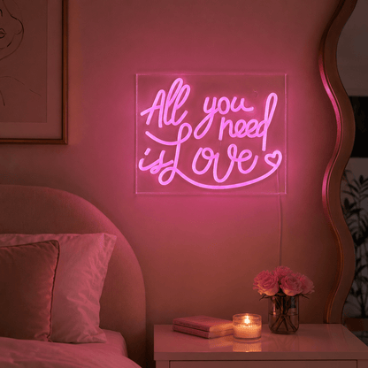 All You Need Is Love LED Neon Sign Bedroom Decor - Shineneon
