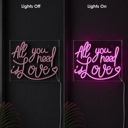 All You Need Is Love LED Neon Sign Bedroom Decor - Shineneon