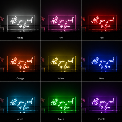 All You Need Is Love LED Neon Sign Home Wall Art - 05 Color Grid