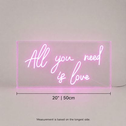 All You Need Is Love LED Neon Sign Home Wall Art Wall Neon Sign - 04 Size Image