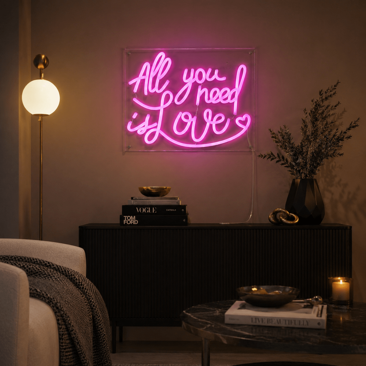 All You Need Is Love LED Neon Sign Living Room Decor - Shineneon