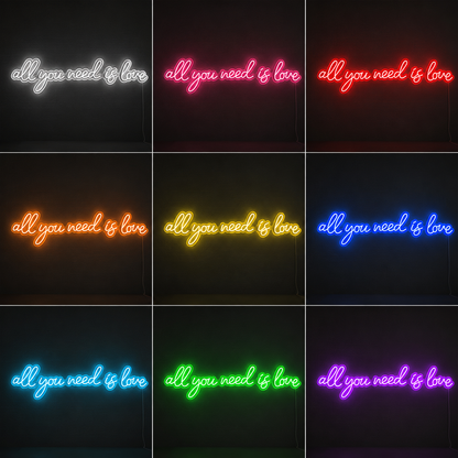 All You Need Is Love LED Neon Sign Wall Neon Sign - 05 Color Grid