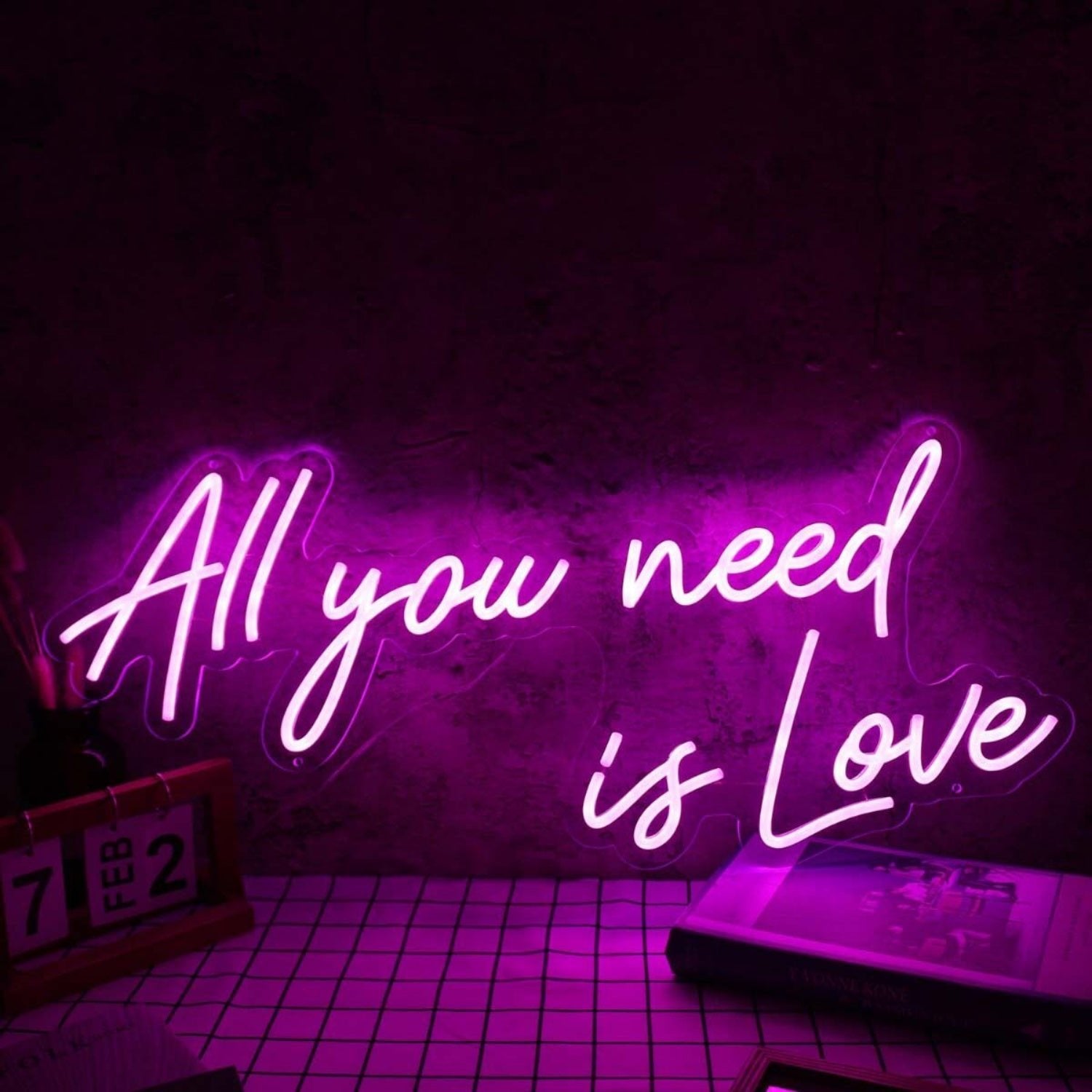 All You Need Is Love Pink Custom Led Neon Sign - Shineneon