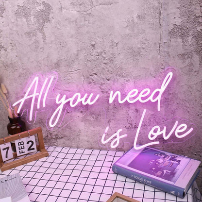 All You Need Is Love Pink Custom Led Neon Sign - Shineneon