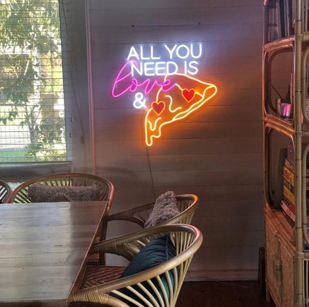All You Need Is Love Pizza Led Neon Sign For Cafe Restaurant Decor | Shineneon