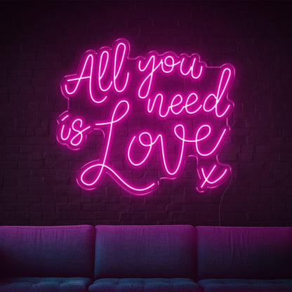 All You Need Is Love Purple Led Neon Sign For Home Cafe Bar Decor | Shineneon