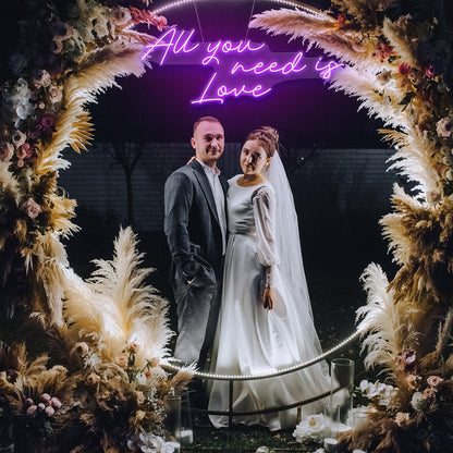 All You Need Is Love Uv Printed Led Neon Sign Artwork For Wedding Decor | Shineneon