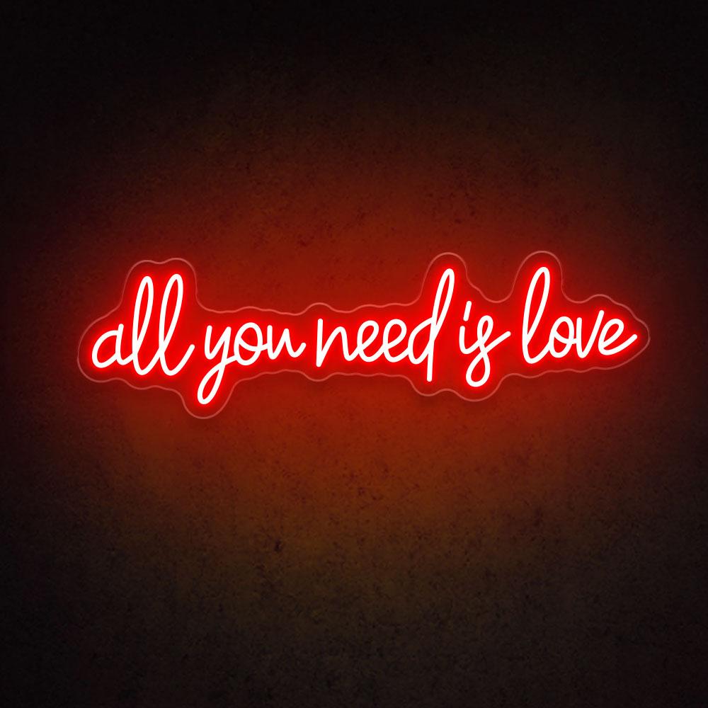 All You Need Is Love Warm Glow Handwritten Led Neon Sign For Wedding Decor | Shineneon