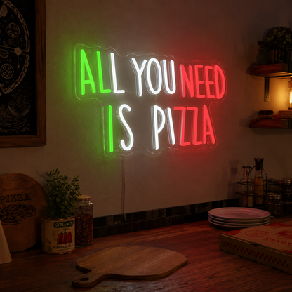 All You Need Is Pizza LED Neon Sign - 03 Real Lifestyle Scene