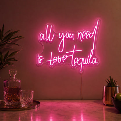 All You Need Is Tequila Neon Sign Wall Art LED Neon Sign high-converting product image