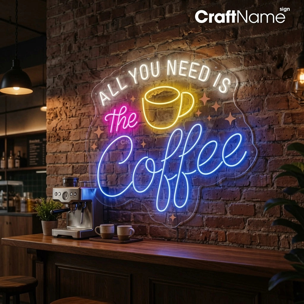All You Need Is The Coffee Wall Decor LED Neon Sign - 03 Real Lifestyle Scene