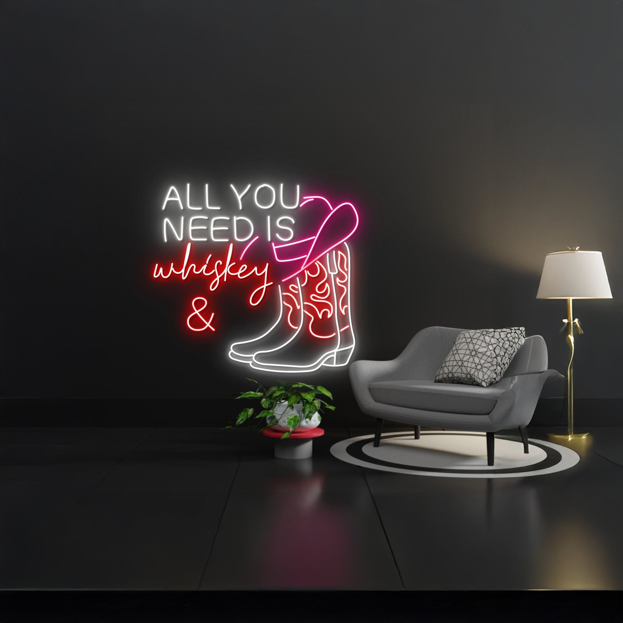 All You Need Is Wine And Cowboy Boots Led Sign - Shineneon