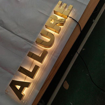 Allure 3D Metal Backlit Letters Business Led Sign - Shineneon