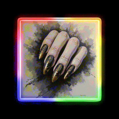 Almond Nail Salon Led Neon Sign Rgb Color - LED neon sign close-up detail