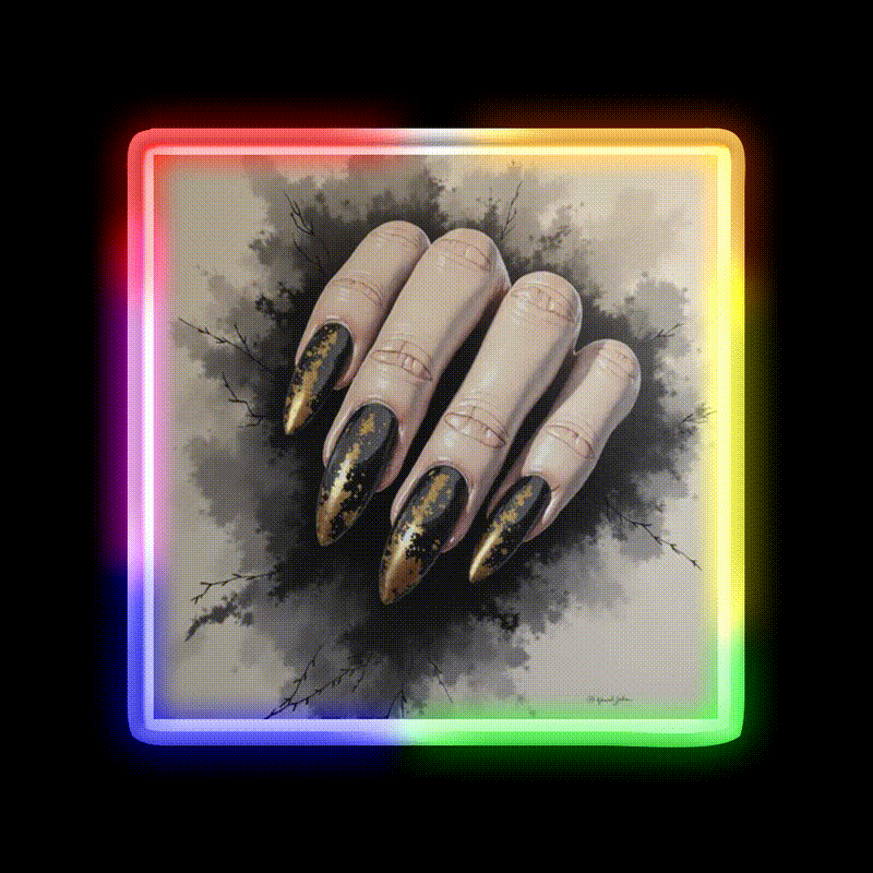 Almond Nail Salon Led Neon Sign Rgb Color - LED neon sign close-up detail