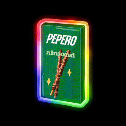 Almond Pepero Snack Food Led Neon Sign Rgb Color - LED neon sign close-up detail