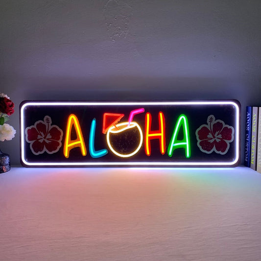 Aloha Cocktail Bar Led Sign Business Neon Sign