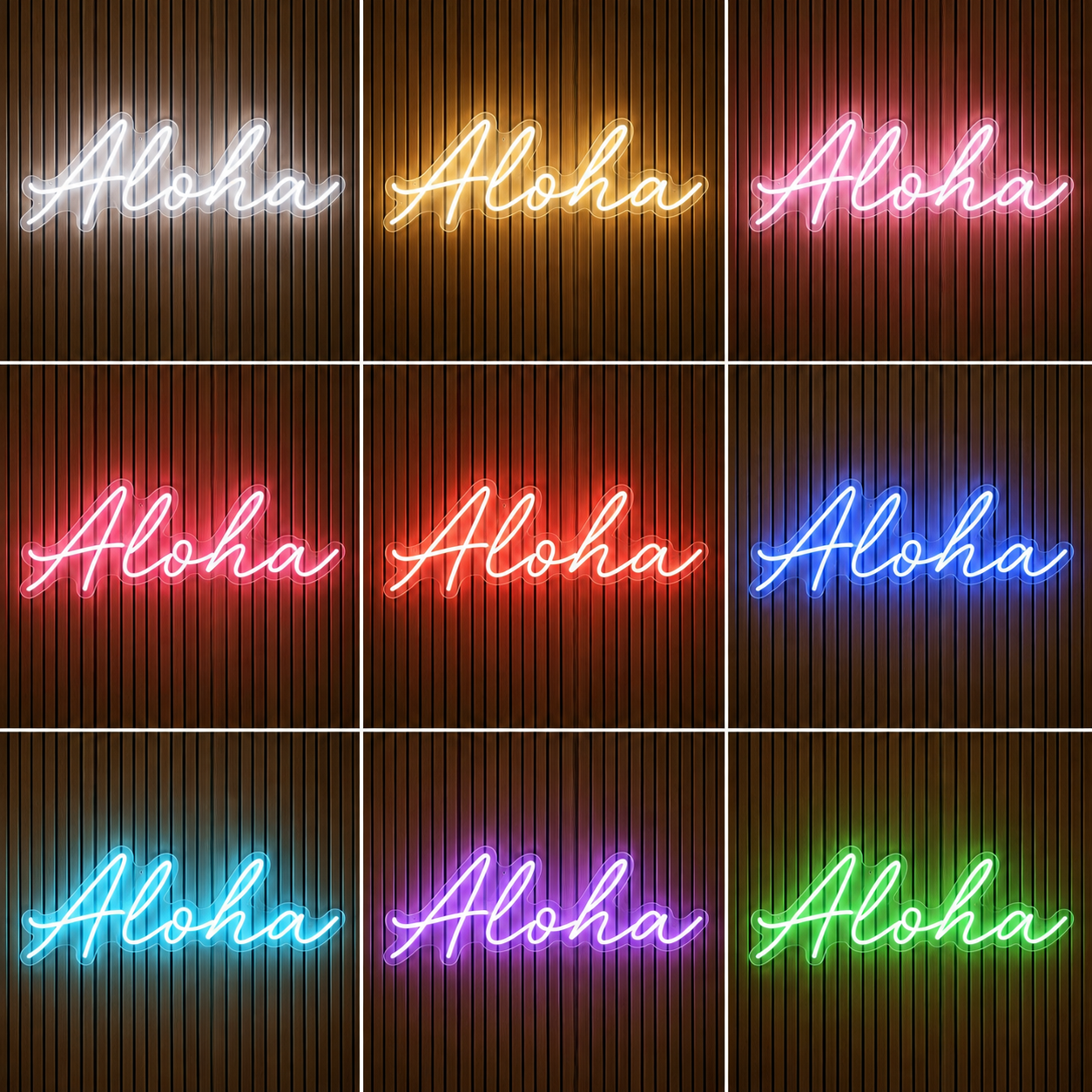 Aloha LED Neon Sign Wall Neon Sign - 05 Color Grid