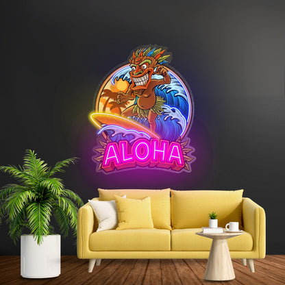 Aloha Tiki Surfing Led Neon Sign Light Custom Led Signs - Shineneon