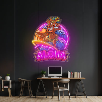 Aloha Tiki Surfing Led Neon Sign Light Custom Led Signs