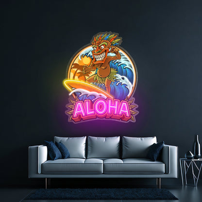 Aloha Tiki Surfing Led Neon Sign Light Custom Led Signs