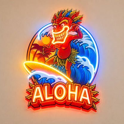 Aloha Tropical Character LED Neon Sign - Shineneon