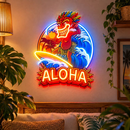Aloha Tropical Character LED Neon Sign - Shineneon