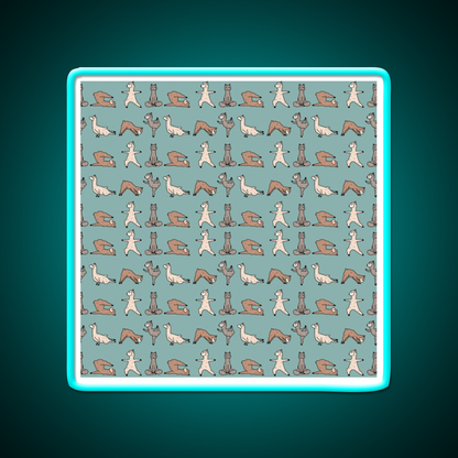 Alpaca Yoga Session Teal Yoga Led Neon Sign For Wellness Space Rgb Color