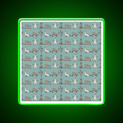 Alpaca Yoga Session Teal Yoga Led Neon Sign For Wellness Space Rgb Color