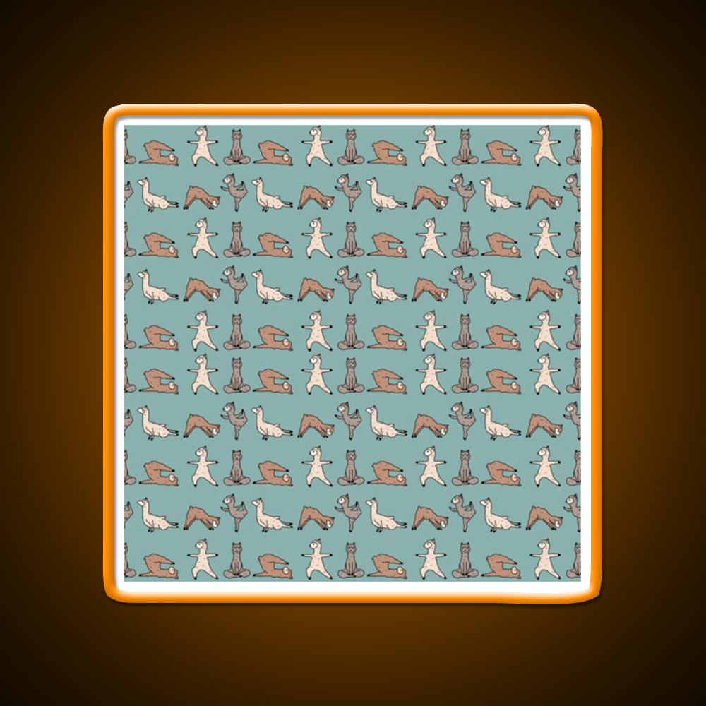 Alpaca Yoga Session Teal Yoga Led Neon Sign For Wellness Space Rgb Color