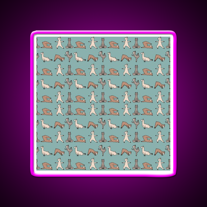 Alpaca Yoga Session Teal Yoga Led Neon Sign For Wellness Space Rgb Color