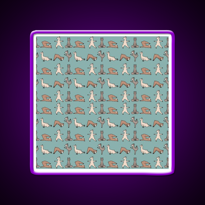 Alpaca Yoga Session Teal Yoga Led Neon Sign For Wellness Space Rgb Color