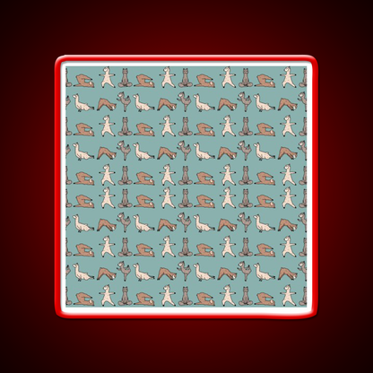 Alpaca Yoga Session Teal Yoga Led Neon Sign For Wellness Space Rgb Color