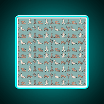 Alpaca Yoga Session Teal Yoga Led Neon Sign For Wellness Space Rgb Color - Shineneon